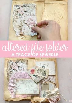 altered file folder with flowers on it and the words altered file folder at the top