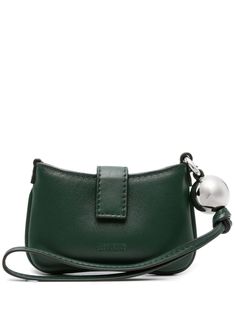 Jacquemus Bisou Leather Wallet - Farfetch Jacquemus Bisou, Green Leather Evening Wallets, Green Leather Bag With Branded Hardware, Green Leather Wallet With Removable Pouch, Luxury Designer Green Wallets, Jacquemus Light Green Bag, Luxury Green Shoulder Bag With Metal Hardware, Luxury Green Bag With Silver-tone Hardware, Debossed Logo