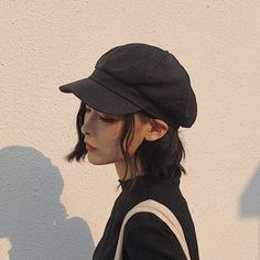 Buy YYG Plain Newsboy Cap | YesStyle How To Style Newsboy Cap, Black Newsboy Hat Outfit, Newsboy Cap Aesthetic, Newsboy Cap Outfit Women, Newboys Hat Outfit, Newsboy Cap Outfit