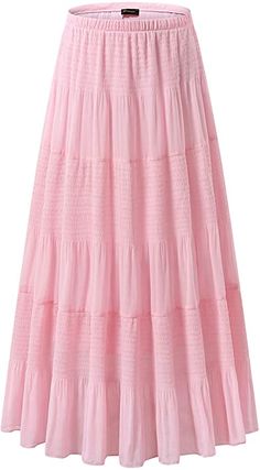 Women's Chiffon Elastic High Waist Pleated A-Line Flared Maxi Skirts   pink pleated skirts, pink pleated skirt outfit, pink pleated skirt mini, pink pleated skirt outfit casual, pink pleated skirt street style, pink pleated skirt maxi, Pink Pleated skirts for every spring, fall, summer, winter season. I get commissions for purchases made through links in this post. #ad Flowy Pink Pleated Skirt, Pink Pleated Feminine Maxi Skirt, Flowy Pink Pleated Maxi Skirt, Pink Pleated Relaxed Maxi Skirt, Pink Non-stretch Pleated Maxi Skirt