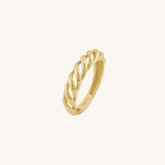 Women's Braided Croissant Ring in 14k Real Gold - Norm Jewels Elegant Spiral Stackable Rings, Elegant Twisted Adjustable Stackable Rings, Elegant Adjustable Twisted Stackable Rings, Modern Twist Yellow Gold Twisted Stackable Rings, Elegant Adjustable Twisted Ring, Adjustable Twisted Yellow Gold Rings, Croissant Ring, Curve Ring, Gold Link Chain