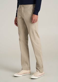 About Our Tall Chinos Stylish, comfortable and built for your frame. These men's tall pants will become your new go-to pair for any occasion. As a tall guy, you're used to having limited options when it comes to chinos, with inseams that are too short and styles that fit in all the wrong places. Chinos are meant to provide a polished look but as a tall guy, you're often stuck with a look that's more awkward than put-together. We're changing the game when it comes to pants for tall men. These chi Scrubs Dress, Cozy Sleepwear, Chino Pants Men, Tall Men, Tall Pants, Fall Denim, Sports Blazer, Long Sleeve Tee Shirts, Suit Shop