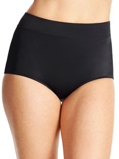 No Pinching. No Problems. Tailored microfiber brief with 4-way stretch. Our modest rise brief also has an innovative waist panel.Details: Brief Full seat coverage No muffin top Wide waistband won’t dig in Warners style# WR5738 No Problem, Black 7, Wide Waistband, Lingerie, Black And White, Black