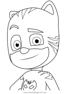 the catboy from pj masks coloring page for kids to print out and color