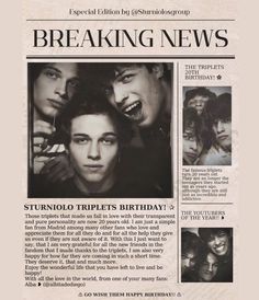 a newspaper article with an image of the band breaking news