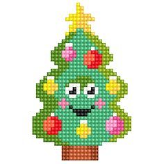 "Christmas Tree Diamond Painting Beginner Magnet Kit. Makes 1 Size - 2.8\" x 4.3\" Kit contents: - Pre-cut binder's board with printed color chart on it - Re-usable zip lock bags with presorted square sparkles - Stylus, dry glue pad, magnet tape, craft tray - instructions Suitable for ages 7+ or younger with adult supervision." Christmas Tree Kids, Tiny Cross, Ornament Ideas, Craft Projects For Kids, Christmas Tree Design, Needle Work, Art Kits, Needlepoint Kits, Heart For Kids