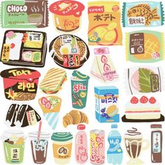 Food Art Painting, Foodie Art, Scrapbook Printing, Food Drawing, Kawaii Art