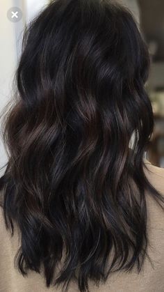 Level 2 Brown Hair, Dark Hair With Dark Lowlights, Black Balayage On Brown Hair, Dark Chocolate Brown Balayage On Black Hair, Level 3 Hair Color Dark Brown, Lived In Black Hair, Dark Black Hair With Brown Highlights, Darkest Brown Hair Color Dark, Nearly Black Hair