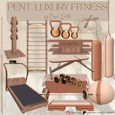 Casa Dutti | PENT. Luxury Fitness Download patreon.com/casadutti #thesims #ts4 #thesimscc #thesims4 #simscc #sims4ccfinds #simsalpha #sims4cc #alphacc | Instagram Living Room Sims 4, Sims 4 Cc Furniture Living Rooms, Luxury Fitness, Spa Furniture, Sims 4 Bedroom, Pink Gym, Sims 4 Dresses, Classy Decor