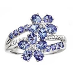 LIMITED QUANTITIES Genuine Tanzanite Sterling Silver Flower Ring (2,850 MXN) ❤ liked on Polyvore featuring jewelry, rings, tanzanite jewelry, blue sterling silver rings, round ring, blossom jewelry and sterling silver rings Beautiful Wedding Rings Diamonds, Tanzanite Rings, Rings Flower, Blossom Jewelry, Silver Flower Ring, Rings Sterling Silver, Tanzanite Jewelry, Jewelry Flower, Gold Pendant Jewelry