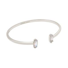 Kendra Scott Emma Dichroic Glass Rhodium Over Brass Cuff Bracelet - Silver Kendra Scott Bracelet Silver, Cute Bracelets Silver, Silver Kendra Scott, Kendra Scott Ring, Kendra Scott Silver, Kendra Scott Bracelet, Chic Tattoo, Wrist Stacks, Brass Cuff Bracelet