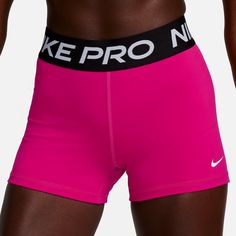 The Nike Pro Shorts Are Made With Stretchy, Sleek And Supportive Fabric That Wicks Sweat To Help You Stay Dry And Comfortable During Your Workout. This Product Is Made With At Least 50% Recycled Polyester Fibers. - Color: Fireberry/Black/White - A Wide, Mid-Rise Elastic Waistband Feels Supportive Around Your Core - 3' Inseam - Tight Fit For A Body-Hugging Feel - 78-83% Polyester/17-22% Spandex - Style: Cz9857-616 Comes From A Smoke & Pet Free Home Thanks For Looking! Nike Pros Shorts Collection, Nike Pro Shorts Pink, Nike Pro Shorts Collection, Nike Pros Aesthetic, Volleyball Wishlist, Nike Pro Shorts Outfit, Pink Nike Pros, Sneaky Link, Pink And Black Nikes