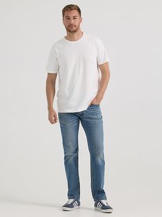 Delivering on our promise of premium comfort, we proudly introduce to you a classic pair of slim straight jeans that don't cut any corners in terms of style. This casual wardrobe staple strikes a vintage tone with all the legendary Lee® details you know and love as well as a carefully curated range of washes. Every pair is made of comfort stretch fabric to keep you cruising and crushing it. These jeans also feature the signature five-pocket construction, spade-shaped back pockets with lazy S-curve stitching, and a button closure with a zipper fly. Take your laidback look to another level by pairing this slim straight jean with a graphic tee or dress the denim up by pairing it with a button-down. Whether you're into a medium wash or you prefer the dark-wash look, we've got you covered. Crushing It, Slim Straight Jeans, Casual Wardrobe, Straight Jeans, Wardrobe Staples, Casual Pants, Stretch Fabric, Mens Jeans, Graphic Tee