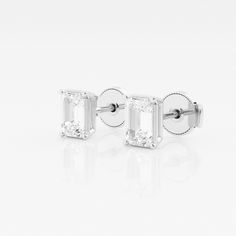 There's nothing more versatile than a pair of classic stud earrings. We love these princess cut lab grown diamond studs for every occasion, be it zoom meetings, brunch with friends or quiet evening dinner with your beau. Pick the size and color best suited to your ears in the color of gold that you fancy. Classic Emerald Cut Lab Grown Diamond Jewelry, Classic Diamond White Emerald-cut Earrings, Timeless Emerald Cut Diamond White Earrings, Timeless Emerald Cut White Gold Earrings, Timeless White Gold Emerald Cut Earrings, White Emerald Cut Diamond Earrings, White Emerald Cut Earrings With Diamond Accents, Diamond White Emerald Cut Diamond Earrings With Prong Setting, Classic Rectangular Brilliant Cut Diamond Earrings