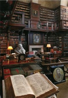 an old library filled with lots of books