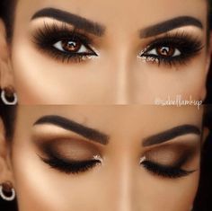 Brown Eyes Pop, Permanente Make-up, Natural Eye Makeup Tutorial, Wedding Hairstyles And Makeup, Gold Smokey Eye, Smoked Eyes, Dramatic Eye Makeup, Best Eyeshadow, How To Make Brown