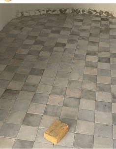 a brick floor that has been grouted and is laying on it's side