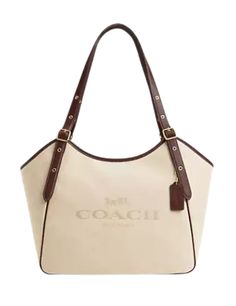 Canvas and smooth leatherAdjustable handles with 11.5" dropOutside zip pocketInside zip pocketInside multifunction pocketZip-top closureLength: 13.0"Height: 9.75"Width: 6.0"Style # CR167Color: Natural Multi Coach Dreamer Bag, Handles, Shoulder Bag, Canvas