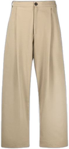 Beige Wide Leg Pants With Belt Loops, Neutral Wide Leg Bottoms With Belt Loops, Neutral High Waist Wide Leg Cotton Pants, Neutral Wide-leg Pants With Belt Loops, Studio Nicholson, Trousers, High Waisted