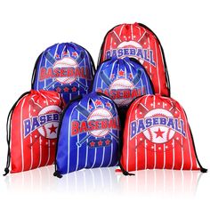 PRICES MAY VARY. Abundant Quantity for Diverse Needs: you will receive 12 pieces of baseball theme drawstring bags in 2 colors from the package, namely blue and red (6 of each color), enough to meet your uses and replacement needs, and you can also share them with others Cool Baseball Theme: these baseball party favors bags are featured with baseball themes, with the elements of stars, baseballs, word of [baseball], baseball bats and cool strips, stylish and attractive, easy to catch others' att Baseball Goodie Bags, Baseball Snacks, Baseball Party Favors, Sport Theme, Baseball Theme Party, Baseball Bag, Sports Theme Birthday, Bags For Kids, Baseball Party