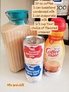 the ingredients to make an iced coffee smoothie