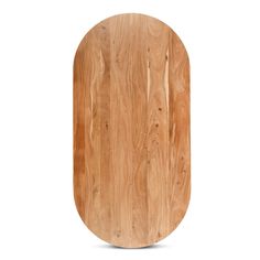 an oval wooden cutting board on a white background with clipping for text or image