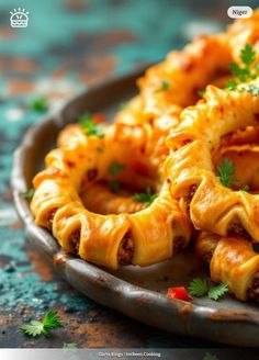 some food is on a plate with parsley