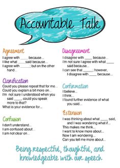 a printable poster with the words accuntable talk