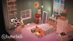 animal crossing new horizons bedroom in the home back room #animalcrossingnewhorizons #animalcrossing #animalcrossingdesigns #acnh #acnhdesigns #cozy #bedroomideas #butterbich Animal Crossing Bedroom, Back Room, Animal Crossing, Design Inspiration, Bedroom, Animals, Home Decor, Design, Home Décor