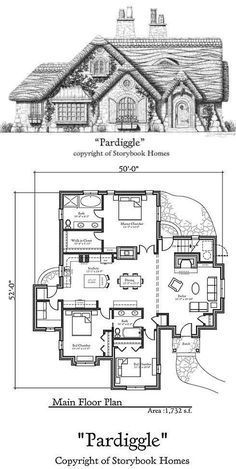 two story house plans with floor plans and elevations for each room in the home