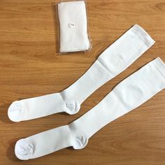 Compression Socks, Two Pairs Fabric: 85% Nylon, 15% Polyester Color: White Size: Small/Medium Condition: New In Package, Never Worn. Only Removed From Package For Pictures. White Stretch Non-slip Socks, White Stretch Nylon Socks, White Breathable Stretch Knee-high Socks, White Stretch Breathable Knee-high Socks, White Stretch Knee-high Breathable Socks, Fitted Breathable White Knee-high Socks, White Breathable Fitted Knee-high Socks, Fitted White Breathable Knee-high Socks, Fitted Non-slip White Socks