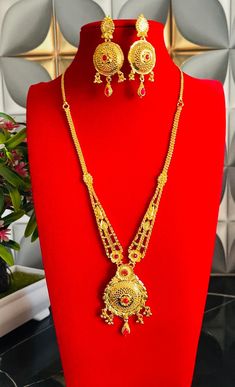 22ct  gold plated  necklace long necklace set Gold Plated Necklaces For Festivals, Gold-tone Gold Plated Chain Necklace For Wedding, Festive Long Gold-plated Necklace, Festive Long Gold Plated Necklace, Yellow Gold Plated Long Necklace, Festive Gold Plated Long Necklace, Gold Long Necklace For Festivals, Gold Plated Long Necklace, Gold Long Necklace As Festival Gift