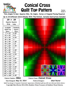 an image of a cross pattern with the text,'quilt top pattern'in red and