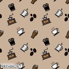 coffee cups and saucers on a brown background