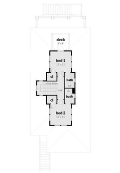 the second floor plan for this house shows the living area and bedroom areas, as well as