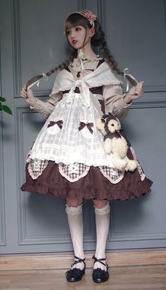 Dorothy's Doll Lolita Jumper Dress - Ready In Stock Shopping Link, Tokyo Street Fashion, Lolita Outfits, Old Fashion Dresses, Kawaii Fashion Outfits, Grunge Look, 90s Grunge, Grunge Style, Soft Grunge