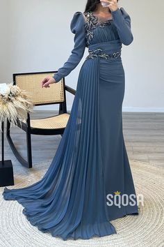 This Unique Beaded Round A-Line Chiffon Dusty Blue Long Prom Dress Evening Gown QP0909 is the perfect dress to turn heads. Crafted from luxurious chiffon and adorned with beaded detailing, it's sure to make you feel glamorous in any setting. Make a statement in this gorgeous dress and be the talk of the night! Cheap Hoco Dresses, Burgundy Prom Dress Long, Cheap Wedding Dress Boho, Cheap Lace Wedding Dresses, Sparkle Prom Dress, Prom Dress Evening, Beach Wedding Dress Boho, Burgundy Prom Dress, Beaded Chiffon