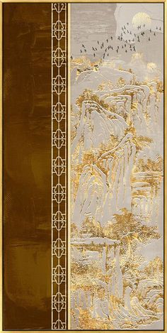 an image of a painting with gold paint on it