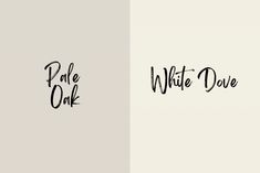 two different font styles that are black and white, with the words pale oak written on them