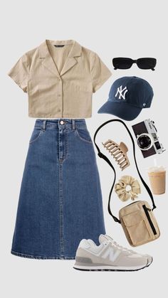 Ootd Casual Summer Outfits, Casual Summer Dress Outfits 2023, Modest Clothing For Summer, Cute Casual College Outfits Summer, Vintage Everyday Outfits, Modest Summer Outfits Dresses, Cute Outfit Ideas Modest, Summer Vibes Outfits Fashion Ideas