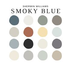 the color scheme for sherylin williams's smoky blue, which includes different shades