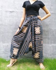 "The harem style trousers made from cotton fabric 100%with an elasticated smock waist and ankles they provide a comfortable lightweight fit, perfect for casual wear, festivals, yoga, holidays as well as pairing with a plain top to get that popular look. D I S C O U N T & P R O M O T I O N ❤ Buy 2 or more items, get 10% off ❤ Buy 4 or more items, get 15% off ENTER the coupon code: IYARA015 ❤ Buy 6 or more items, get 15% off ENTER the coupon code: IYARA020 PLEASE NOTE I can not apply a discoun Bohemian Relaxed Fit Harem Pants For Festival, Relaxed Fit Harem Trousers For Festivals, Hippie Harem Pants With Elastic Waistband, Festival Harem Pants With Elastic Waistband, Bohemian Ankle-length Harem Pants With Elastic Waistband, Traditional Relaxed Fit Wide Leg Harem Pants, Hippie Harem Pants With Elastic Waistband For Festivals, Festival Harem Pants With Pockets, Bohemian Baggy Harem Pants For Festival