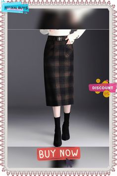 Regular Fit Plaid Urban Skirt Brown High-waist Winter Skirt, Winter Office Mini Pencil Skirt, Office Winter Pencil Skirt, Winter Pencil Skirt With Pockets, High-waist Winter Skirt With Pockets, High Waist Pencil Skirt For Office In Winter, Winter Midi Skirt With Pockets, Winter High Waist Pencil Skirt For Work, Winter High-waist Pencil Skirt For Work