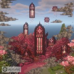 Minecraft Giant Door Design, Minecraft Magical Castle, Giant Nether Portal Design, Minecraft Birch Builds, Minecraft Build Styles, Witchy Minecraft Builds, Minecraft Shrine, Minecraft Sakura House, Minecraft Kingdom