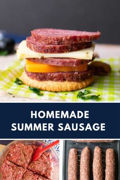 homemade summer sausages and hamburger patties