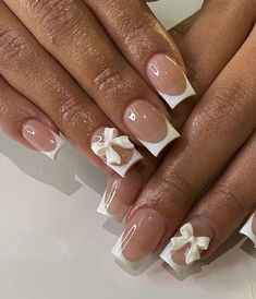 25 Classy Girl Short French Nails - Hairs Out of Place Short French Nails, Short Square Acrylic Nails, Short Acrylic Nails Designs, Short Nail Designs, Pink Acrylic Nails