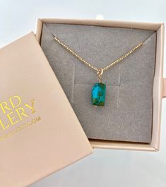 **Each piece in my shop, I personally create and photograph. (All photos are property of The Cord Gallery LLC) Thank you for supporting my small business. Dainty Raw Chrysocolla Pendant Necklace The color in these gemstones is stunning! Features dainty raw Chrysocolla Gemstones  that are hand wrapped with a 14k gold filled wire connector to create a vertical bar charm. Features gorgeous turquoise tones in shades of greens and blues with accents of rich browns and deep Burgundy. Each stone is sim Silver Link Chain, Vertical Bar, Healing Necklace, Deep Burgundy, Chain Extenders, Trendy Necklaces, Silver Box, Necklace Dainty, Christmas Delivery