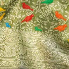 Introducing the Chidiya Banarasi Silk Collection, a celebration of elegance and tradition in the world of Indian textiles. Crafted with meticulous attention to detail, each piece in this collection showcases the timeless beauty of Banarasi silk adorned with intricate Chidiya (bird) motifs. Drawing inspiration from nature's grace, the Chidiya Banarasi Silk Collection offers a stunning array of sarees, dupattas, and garments, reflecting the rich heritage of Varanasi's weaving tradition. Immerse yo Luxury Katan Silk Embroidered Fabric For Festive, Luxury Traditional Katan Silk Sets, Luxury Katan Silk Fabric With Embroidered Pallu, Luxury Katan Silk Embroidered Fabric With Motifs, Motifs Drawing, Plain Kurta, Of Sarees, Bird Motif, Indian Textiles