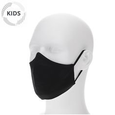 Kids black face mask on a mannequin with filter pocket Adjustable Full Face Black Mask, Adjustable Black Full Face Mask, Black Face Mask, Mesh Laundry Bags, Reusable Face Mask, Black Mask, Color Swatch, Plain Black, The Mask