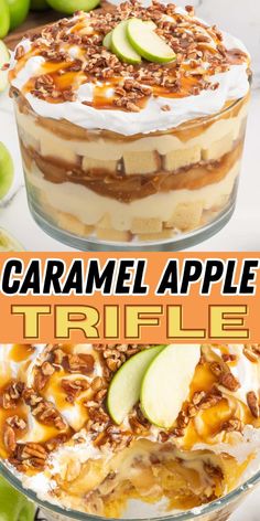 this caramel apple trifle is an easy dessert recipe that's ready in under 30 minutes